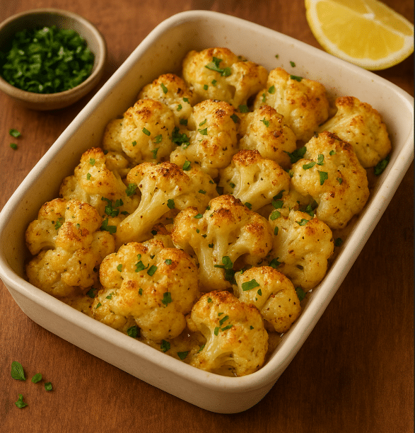 Conopidă cu unt și usturoi la cuptor – rețetă completă, detaliată și humanizatăCuvânt-cheie principal: conopidă cu unt și usturoi la cuptor